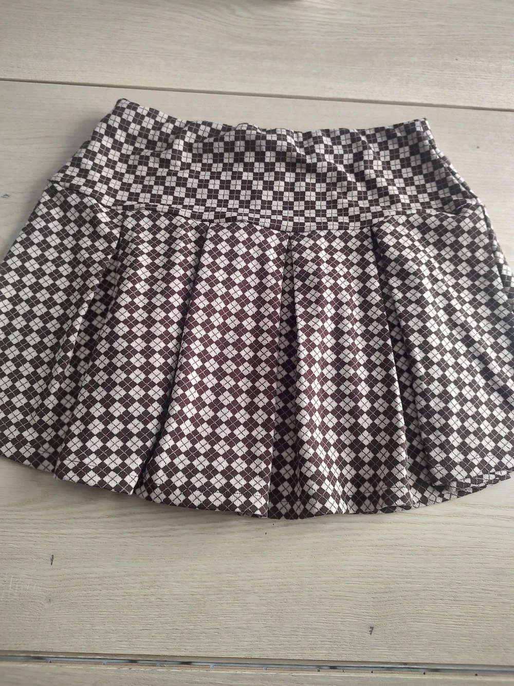 Skirt casual women mini Pleated Geometric Polyester And Spandex Elastic Waist.